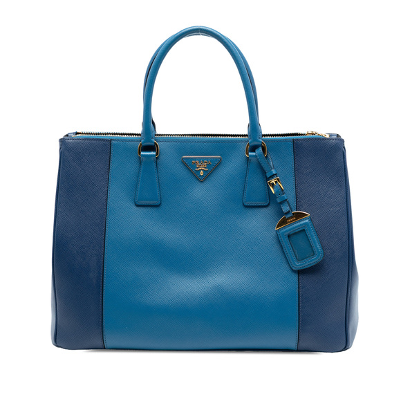 Prada Handbags - Pre-Loved Prada Large Bicolor Saffiano Lux Galleria Double Zip Satchel